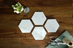 Elegant Natural White Marble and Wood <b>Coasters</b> | Round <b>Drink</b> <b>Coasters</b> for Coffee Table & Office Desk | OEM Bulk Wholesale Export - Product Image 5