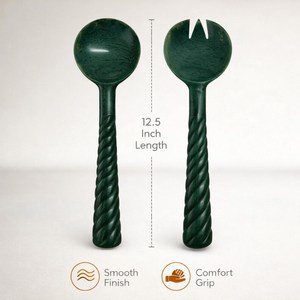 ช้อนและส้อมเสิร์ฟสลัดเรซิ่นตกแต่งทันสมัยระดับไฮเอนด์ ด้ามยาว ทนทาน เหมาะสำหรับงานปาร์ตี้ สวยงาม ทำด้วยมือ - Product Image 6