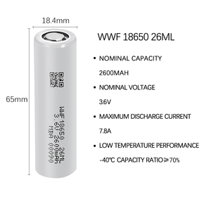 Batterie usine basse température 18650 <span class=keywords><strong>prix</strong></span> de la batterie 2600mAh batterie rechargeable 3.7 volts peut être utilisée pour les combinaisons de ski - Product Image 2