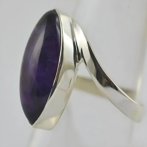 Amethyst <b>Ring</b> gemstone Handmade 925 Sterling <b>Silver</b> Bezel Setting <b>Statement</b> Promise <b>ring</b> for Women Purple Pear Shape Gemstone - Product Image 6