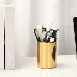 Best Quality Brass Pen Holder Multi-purpose Office Living Room <b>Simple</b> Office <b>Desk</b> Organizer & Storage Pen/Pencil Holder - Product Image 2