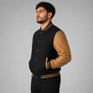 Latest Arrival Men Varsity Jacket Custom Logo Soft Comfortable Casual Baseball Bomber Streetwear Varsity Jacket Wholesale - Product Image 2