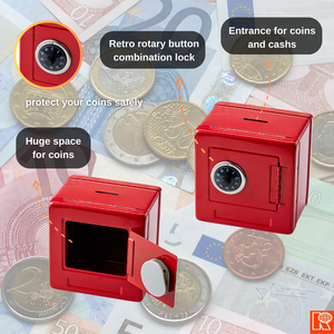 Kwang Hsieh Hot Bán Cá nhân hoá kim loại đồng xu tiền tiết kiệm hộp với 2 chữ số kết hợp khóa - Product Image 3