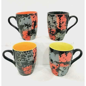 Classic Polka Swirl Ceramic Indian Made Milk <b>Mug</b> <b>Set</b> - Product Image 1