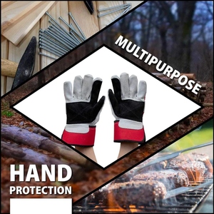 Gants de travail en cuir de vachette renforcé, résistants à l'abrasion, certifiés CE, avec manchette de sécurité anti-chaleur - Product Image 3