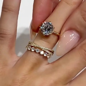 New Collection 925 Sterling <b>Silver</b> Classic 2 Ct Round Cut Diamond <b>Solitaire</b> Engagement <b>Ring</b> with D Color & VVS Clarity for Women - Product Image 2