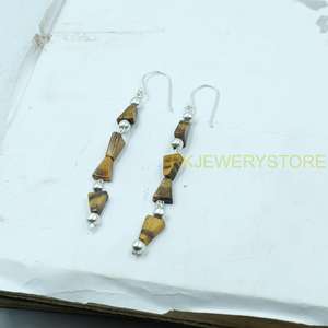 Pendientes Colgantes de Piedra Ojo de Tigre, Plata de Ley 925, Hechos a Mano, con Piedras de Ojo de Tigre Marrón, Joyería para Mujer, Regalo - Product Image 6