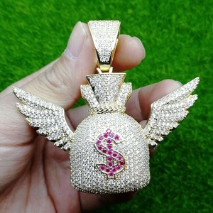 Pendentifs en diamants, collier hip-hop serti de pierres pour hommes, pendentif de luxe brillant - Product Image 5