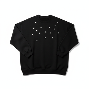 Sweat-shirts 100% coton surdimensionnés 380g à col rond avec logo personnalisé, qualité supérieure, sweat-shirts avec strass - Product Image 1