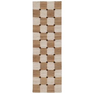 Alfombra Geométrica de Yute Rectangular Moderna de Tejido Plano para Sala de Estar, Beige Marrón con Patrón de Pelo Fino - Product Image 4