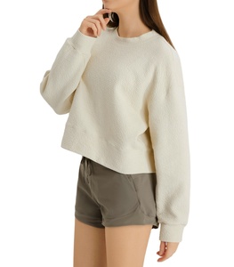 Vente en gros Sweatshirts en coton 360G Sweatshirts lourds Sweatshirts classiques à manches longues et col rond pour femmes - Product Image 4
