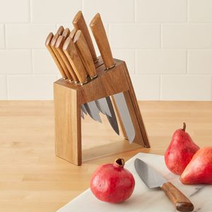 Support à couteaux minimaliste en bois pour comptoir de cuisine compact, rangement de couverts, organisation gain de place - Product Image 5