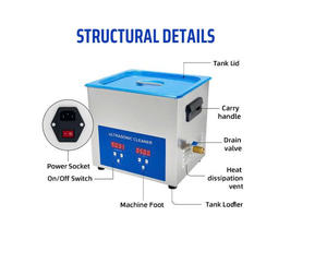 Limpiador Ultrasónico VietSkymen de 6.5L con Calentador de 180W, Máquina de Limpieza Sónica de Acero Inoxidable SUS304 para Laboratorio Dental y Joyería VS-31A - Product Image 6