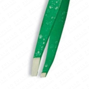 Ensemble de pinces à sourcils en acier inoxydable de qualité supérieure, revêtement vert poudré, pointe inclinée, étiquette privée personnalisée, outil de toilettage des sourcils OEM - Product Image 3