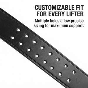 Cinturón de Levantamiento de Pesas de Cuero con Logotipo Personalizado, Hebilla de Doble Punta, Cinturón de Powerlifting para Entrenamiento de Sentadillas y Competencia, Resistente - Product Image 4