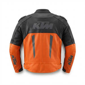 Blouson de moto professionnel pour homme en cuir de vachette véritable, équipement de protection CE Niveau 2 avec bosse dorsale - Product Image 2