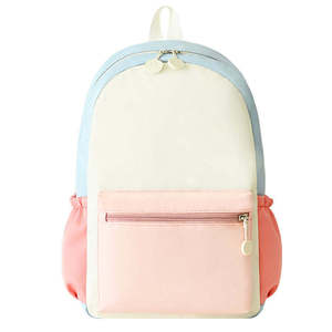 Sac à dos en toile crème personnalisé avec impression en relief et accents en cuir véritable marron, design minimaliste, usage quotidien, 80 grammes - Product Image 3