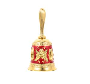 Cloche à main de style antique rouge dorée, durable, antirouille, décorative pour la maison, les événements et les objets de collection - Product Image 1