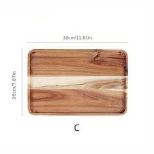Rectangular Wood Serving Tray: Modern <b>Coffee</b> <b>Table</b> Decor Snacks Food Storage Wood Dish for Hotel Home Serving Tray - Product Image 6