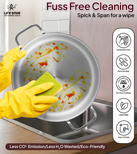 Ensemble de casseroles haut de gamme en acier inoxydable 18/10, 10 pièces, corps robuste, poignées solides en acier inoxydable, couvercles en verre, compatible induction - Product Image 4