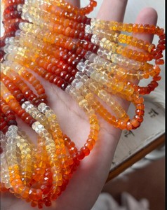 Natural Mexican Fire <b>Opal</b> Shaded Faceted Rondelle Gemstone Beads Strand for Jewelry Making <b>Necklace</b> Bracelet Earrings Wholesale - Product Image 2