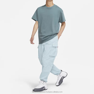 Men's Pants Washed Premium Spandex Cotton Cargo Joggers Sweatpants <b>Stretchy</b> Fitness Tactical Casual Style with Blank Pockets - Product Image 6