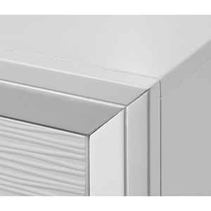 Comodino Moderno Contemporaneo a 2 Cassetti con Finitura Bianca, Due Cassetti in Legno con Maniglie per Camera da Letto o Soggiorno - Product Image 4