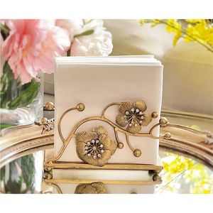 Support de serviettes en métal laiton moderne en forme d'oiseau, support décoratif de table pour rangement de mouchoirs en papier, organisateur pour salle à manger, mariage, hôtel - Product Image 2