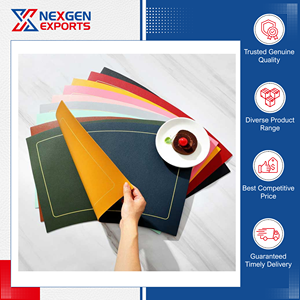 Made in India Top Notch Quality High Grade PU Leather Dining <b>Table</b> Mat Coaster for Office, Restaurant & Hotel Use at Low Cost - Product Image 4