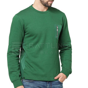 Sudadera de hombre de alta calidad 2024, Jersey informal de poliéster y algodón transpirable para invierno, teñido liso - Product Image 2