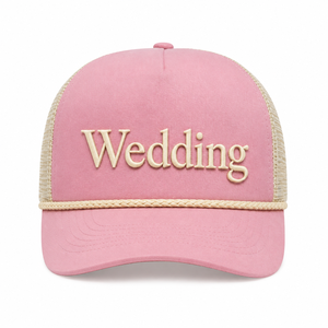 Gorra trucker rosa personalizada al por mayor de 5 paneles con perfil medio, bordado 3D, de malla, de alta calidad para mujer - Product Image 2