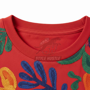 T-shirt léger en coton pour homme, 100 % coton, brodé, coupe ample, fabriqué en usine, imprimé - Product Image 5