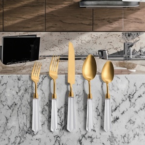 Cubiertos de Acero Inoxidable 18/10 con Acabado Dorado Mate, Diseño Europeo, Ideales para el Regreso a Clases, Venta al Por Mayor, GDF-22 - Product Image 2