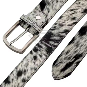 Premium Hair-on Hide Cow Leather Belt for Men Custom Genuine Cowhide <b>Fur</b> Waist Strap Manufacturer Bulk Wholesale Fashion Belts - Product Image 5