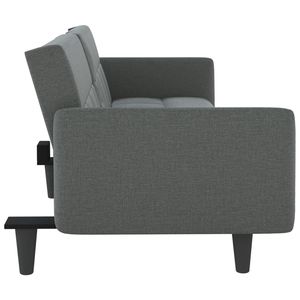 Grand canapé-lit en tissu gris foncé 100% polyester fabriqué avec du contreplaqué et du plastique - Durable et élégant - Product Image 6