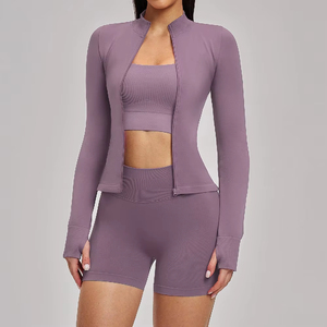 Camisa de manga larga con cremallera frontal, diseño personalizado, servicio de fabricación de prendas OEM ODM, camisa transpirable de manga larga con cremallera para mujer - Product Image 4