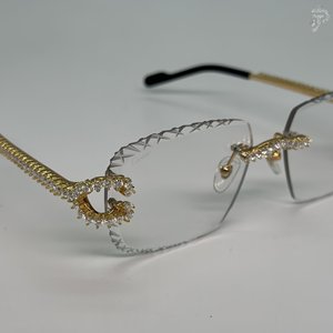 Gafas de Sol Redondas con Detalles de Diamantes Moissanite VVS para Unisex, Estilo Hip Hop, Diseño Moderno - Product Image 2