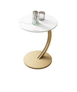 Modern Home Metal and Natural Wooden End <b>Table</b> with <b>C</b> Shape Solid Coffee Sofa <b>Side</b> for Living Room - Product Image 5