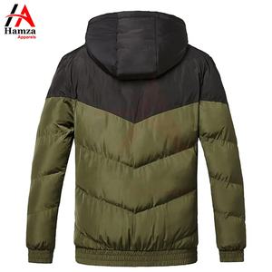 Chaqueta acolchada con capucha de oliva negra para hombre personalizada 300 GSM poliéster acolchado invierno chaqueta de burbujas a prueba de viento - Product Image 2