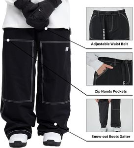 Pantalon de ski chauffant unisexe, imperméable, coupe-vent, séchage rapide, chaud, pour sports d'hiver en plein air, pantalon ample, confortable et durable - Product Image 4