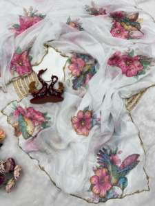 Sari de Seda Tabby con Diseño Exclusivo y Blusa Elegante, Estilo Moderno, Última Moda India, para Fiestas, Casual, para Mujer - Product Image 2