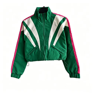 <b>Men</b>’s Color Block Windbreaker Tracksuit Set Green White Pink Panelled <b>Jacket</b> and Shorts Y2K Streetwear Sportswear Outfit - Product Image 4