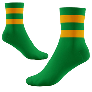 Calcetines Verdes hasta el Tobillo con Rayas Amarillas, Transpirables, Tejidos, Estilo Deportivo Informal para el Verano, Cómodos - Product Image 6