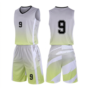 Conjunto de Camiseta de Baloncesto Unisex, Estampado por Transferencia de Calor, Absorbe la Humedad, 100% Poliéster, Sin Mangas, Cuello en V, Cintura Elástica - Product Image 1