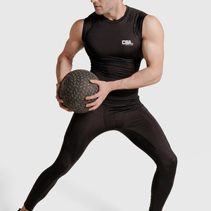 High Quality Sleeveless <b>Compression</b> <b>Shirt</b> <b>Men</b> Lightweight Stretch Fabric Running Gym Training And Exercise Sessions - Product Image 4