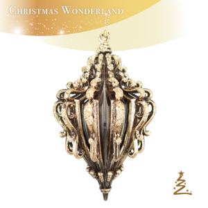 Décoration de Noël et du Nouvel An, finition or antique, argent, peinture grise, noir brillant, blanc, plaqué iridescence, acrylique 3D, ornement en filigrane - Product Image 2