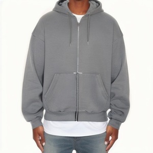 Sudadera con capucha extragrande personalizada para hombre, con cremallera completa, bolsillo canguro y cordón, estilo casual, fabricante de ropa urbana - Product Image 2