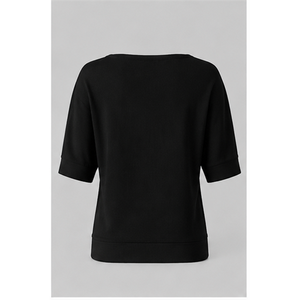 เสื้อยืดคอกลมแขนยาวทรงปกติสีดำสำหรับผู้หญิง รุ่น WTS-0159 - Product Image 3