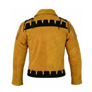 Custom Logo & Size Breathable Winter Western <b>Leather</b> Wear for Men Fringe Casual Loose Comfortable <b>Suede</b> <b>Jacket</b> - Product Image 2