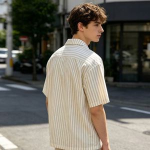 Fabricant de chemises à manches courtes à motifs floraux personnalisés, chemises décontractées d'été pour hommes en lin/coton, respirantes et à séchage rapide - Product Image 4